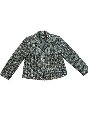 Requirements Petite black white textured blazer